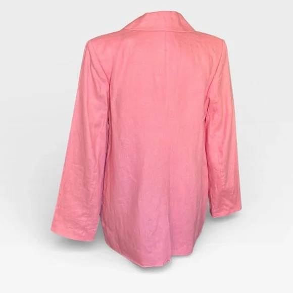 New Staud Blazer Maxwell Linen Blazer in Rosebud Size Medium - Picture 5 of 9